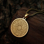 Men Punk Necklace Surah Ikhlas Dua fo Evil Eye Double-Sided Stainless Steel Jewelry Choker Pendant Thick Chains Hip Hop Jewellry