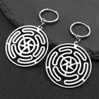Steel Earrings Hekate Wheel Drop Strophalos Hecate