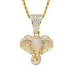 Gold Elephant Pendant Necklace Statement
