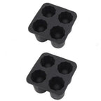 Silicone Ice Cube Mold Four Hole Press Ice Block Maker Creative Round Cup Shape Ice Molds for Whiskey Beer Bar Kitchen