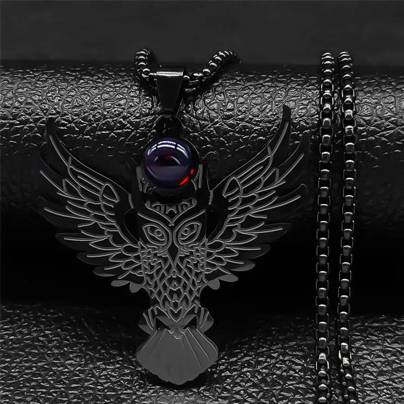 Viking Dragon Stainless Steel Pendant Necklace