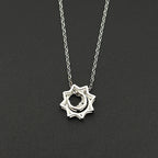 Iced Out Moon Silver Pendant Sterling Zircon Sun