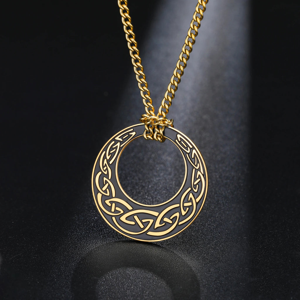Viking Witch Knot Amulet Pendant Necklace — Rope Chain