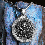 Chinese Dragon Stainless Steel Pendant Necklace