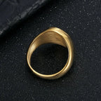 Geometric Black Glue Masonic AG Rings Stainless Steel Men Personalized Fashion Ring Charm Jewelry