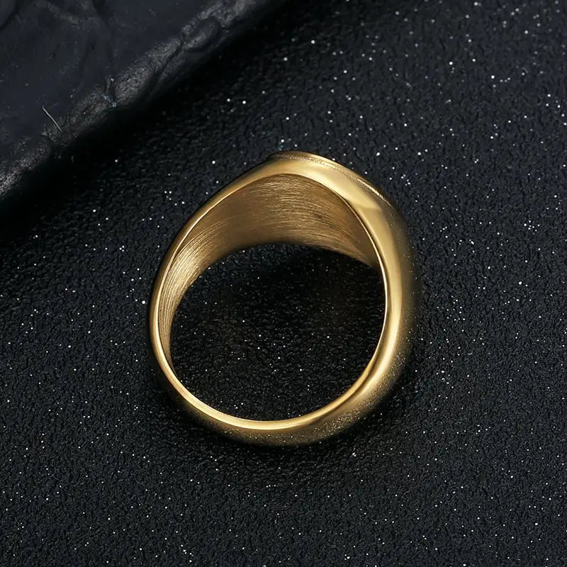 Geometric Black Glue Masonic AG Rings Stainless Steel Men Personalized Fashion Ring Charm Jewelry