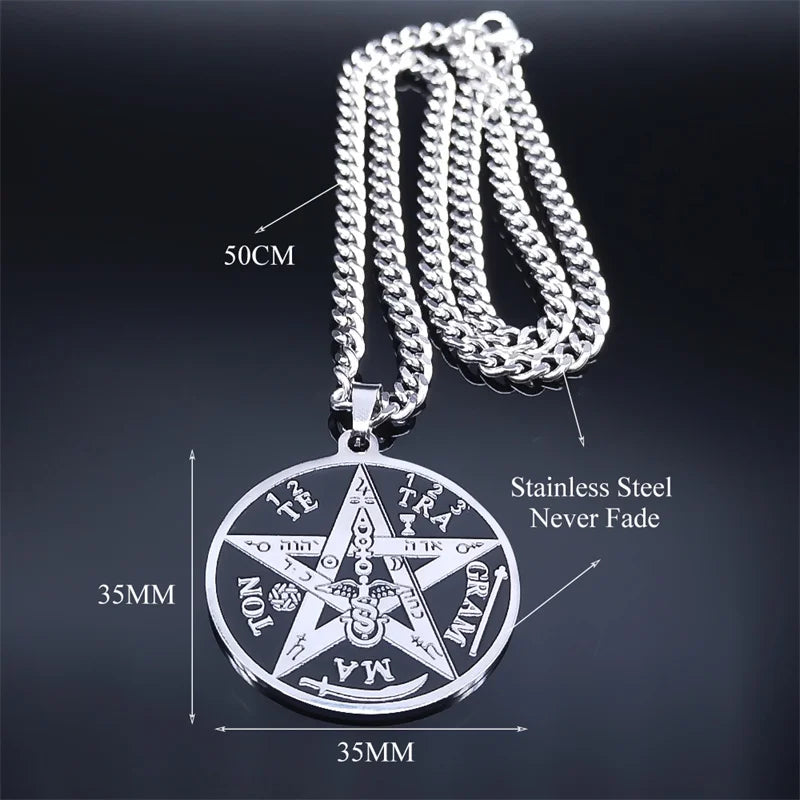 Pentagram Pendant Necklace — Stainless Steel