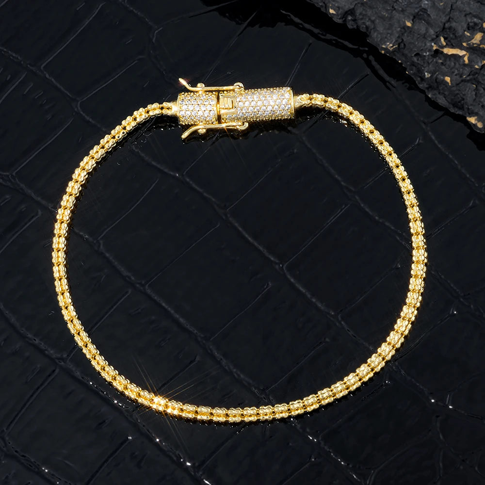 Iced Out Diamond Clasp Chain Necklace 2.4MM