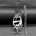 Silver Pendant Hollow Wine Glass Drinking