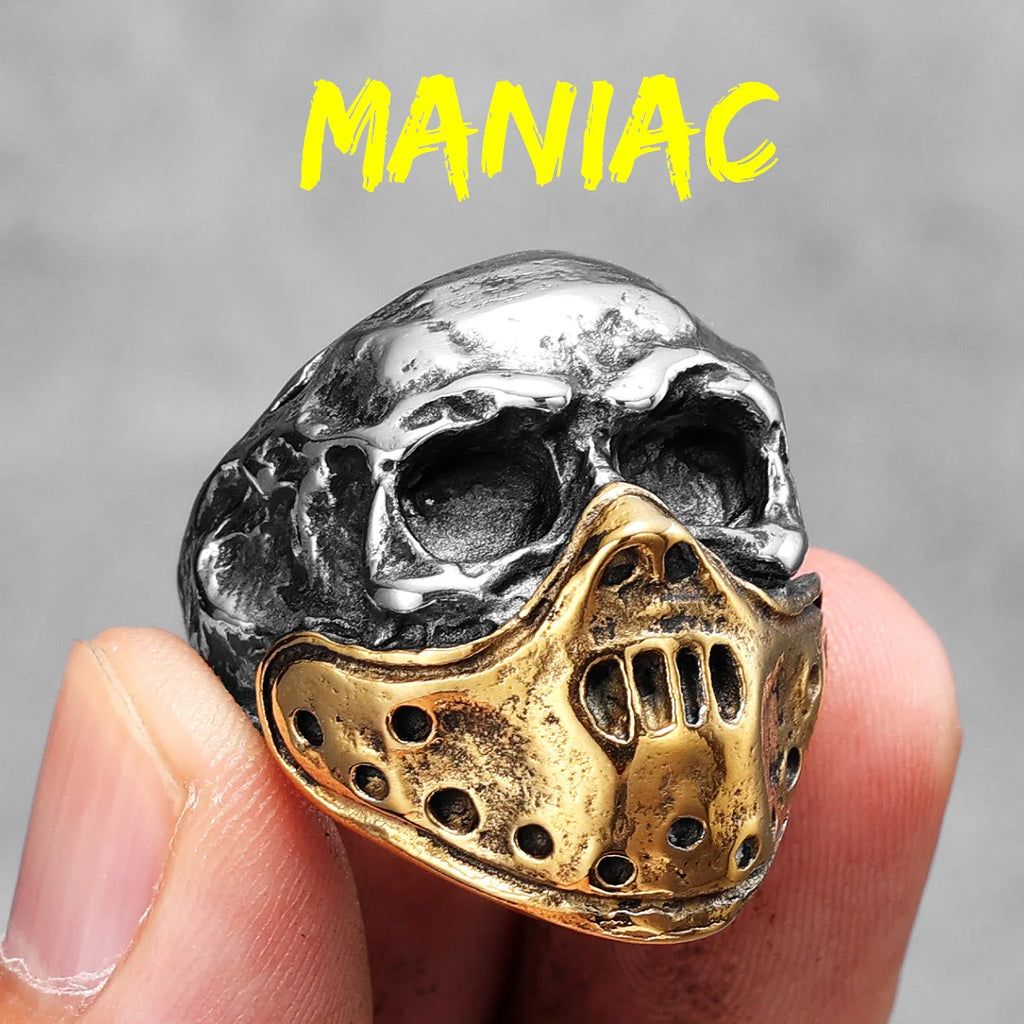 Vintage Punk Gothic All Skull Head Series Stainless Steel Womens Mens Rings Unique for Biker Jewelry Creativity Gift
