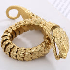 Cool Solid 316L Stainless Steel Snake Body Link Chain Man Bracelet for Men Male Men's Bracelets 8.7" Punk Rock Metal