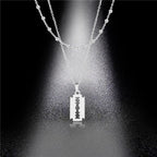 2021 New Fashion Street Hip-Hop Rock Jewerly Men Women Stainless Steel Flame Quenched Razor Blade Pendant Necklaces Punk Jewelry