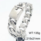 Massive Men's Stainless Steel Cuban Chain Bracelet for Man Classic 21MM Width Vacuum Plated Chunky Link Bracelets Never
