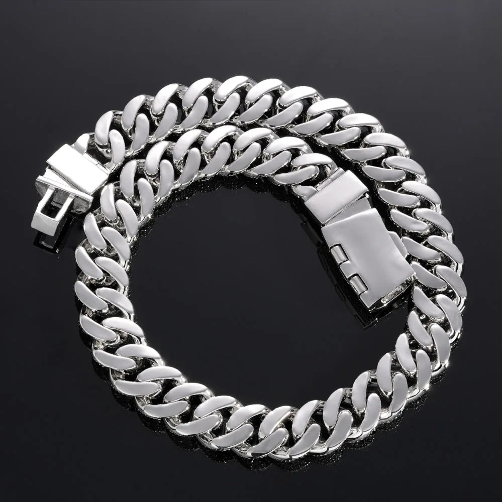 Heavy Bubble Iced Out Miami Cuban Chain Necklace 22mm