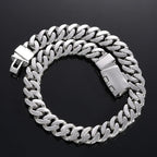22mm Miami Cuban Link Chain Iced Out Zircon Hip Hop Necklace for Men Women Heavy Bubble Cuban Chain Fashion Jewelry