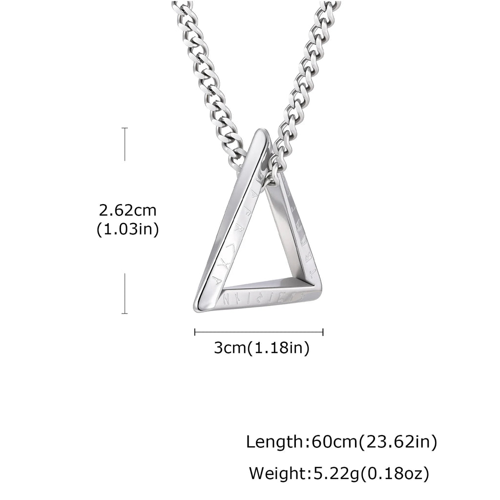 Viking Rune Mobius Pendant Necklace — Stainless Steel