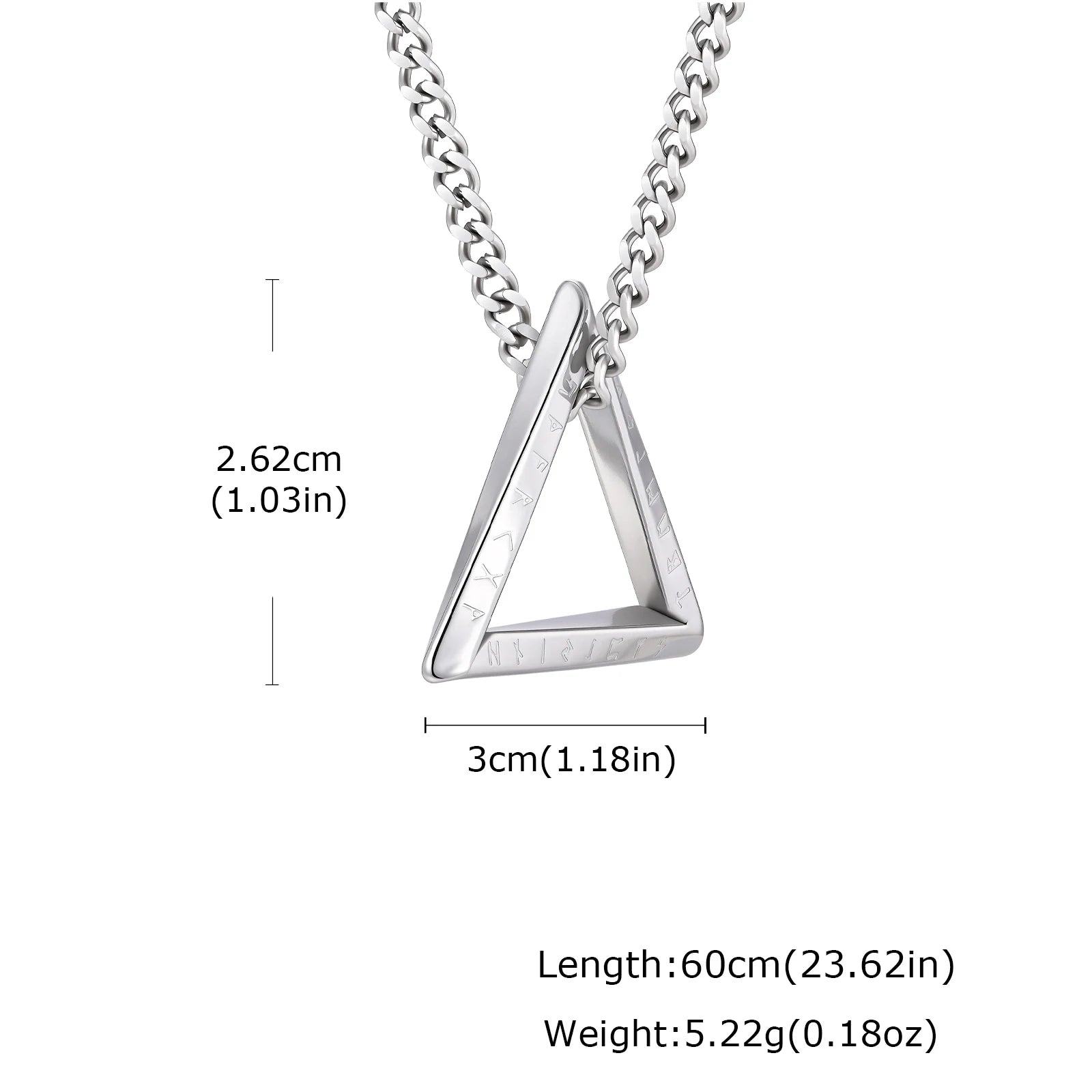 Viking Rune Mobius Pendant Necklace — Stainless Steel