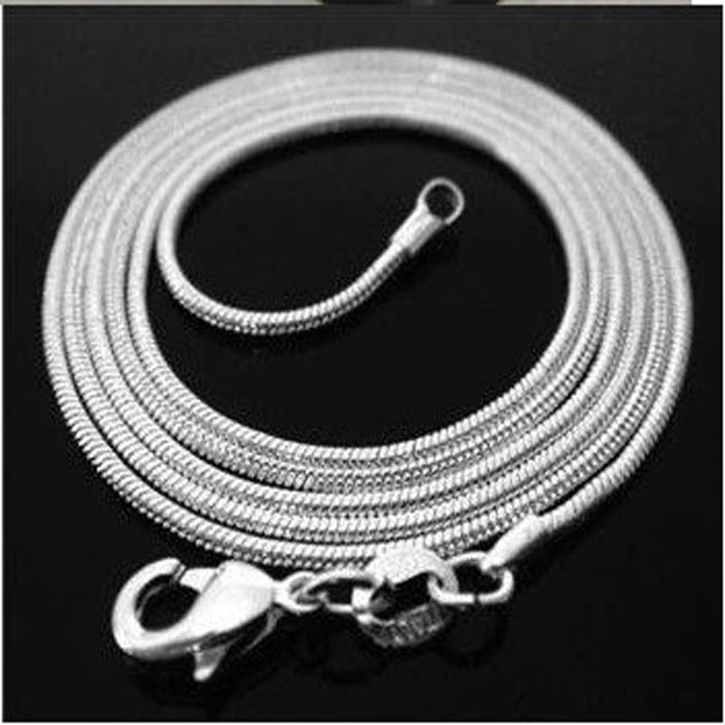Silver-Tone Snake Chain Necklace — 1.2mm 80cm