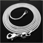 Silver-Tone Snake Chain Necklace — 1.2mm 80cm