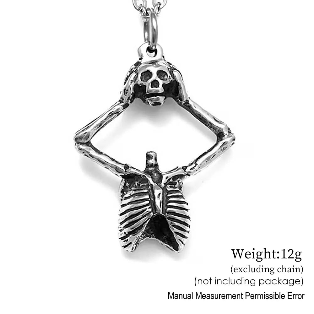 Skull Pendant Necklace — Silver Gothic