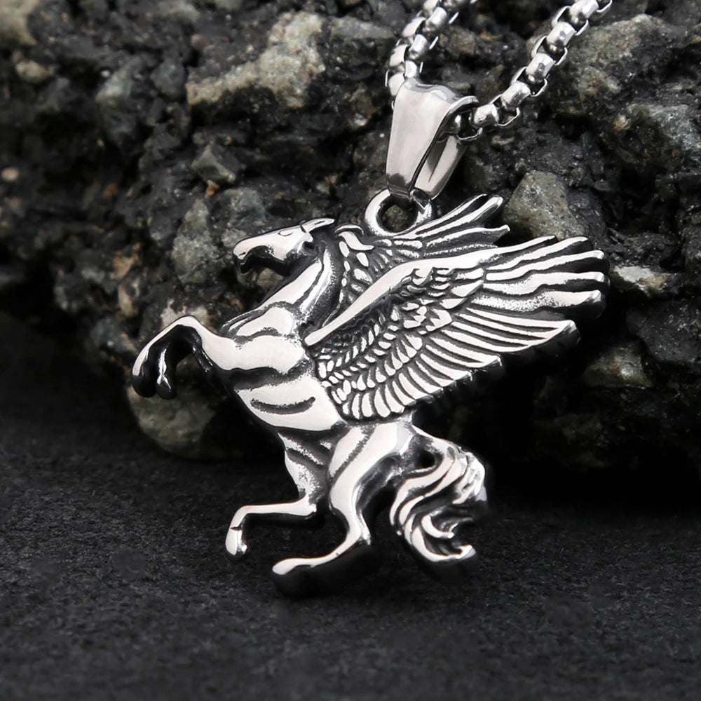 Angel Wings Greek Myth Steel Pendant Punk Vintage