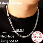 925 Silver Cuban Chain Necklace 8mm — Gold