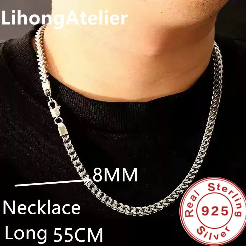 925 Silver Cuban Chain Necklace 8mm — Gold