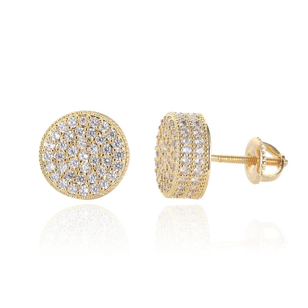 Iced Out Dollar Sign Stud Earrings Stainless Steel