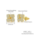 Iced Out Stud Earrings — Gold