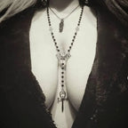 Emo Vampire Ankh Rosary Occult Vamp BeEmo Vampire Ankh Rosary Occult Vamp Bead Necklace Goth Punk Bat Cross Pendant