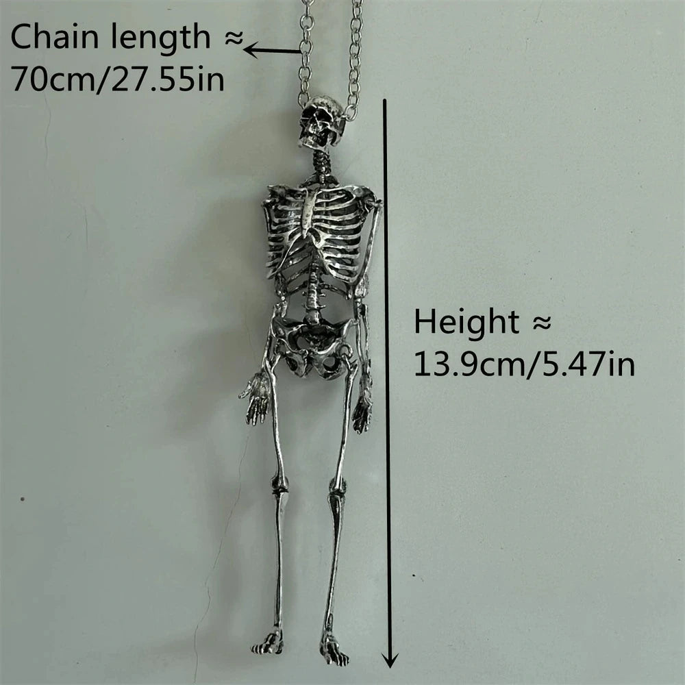 Oversized Skeleton Pendant Necklace — Statement