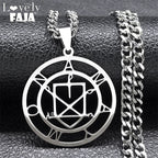 Silver Sigil Pendant Necklace — Stainless Steel