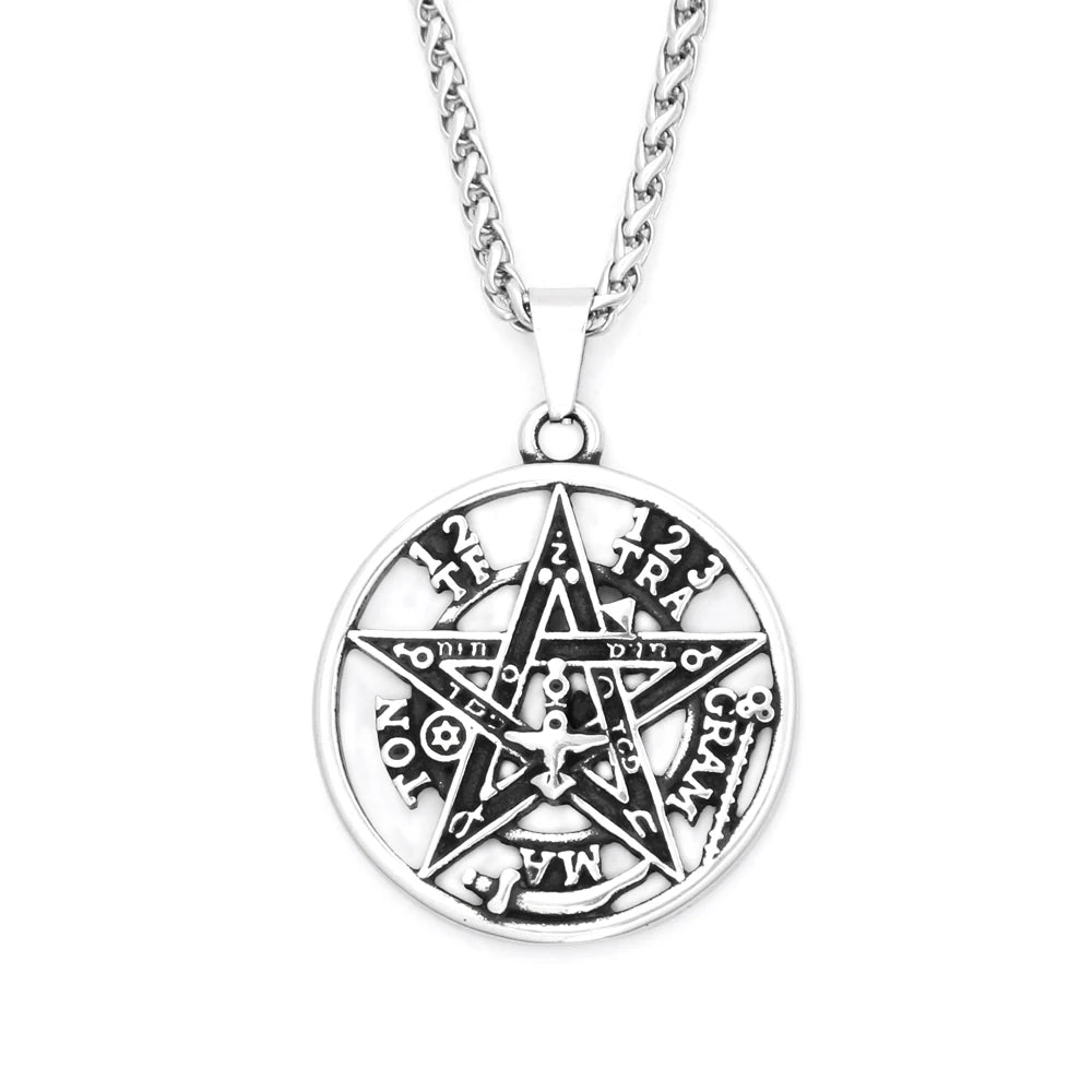 Steel Pendant Vintage Punk Witchcraft Pentagram
