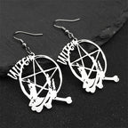 Star Baphomet Steel Earrings Goth Witchcraft Satan