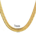 Hiphop Gold Chain For Men Hip Hop Chain Necklace 8MM Gold Color Curb Long Chain Necklaces Men's Jewelry Colar Collier