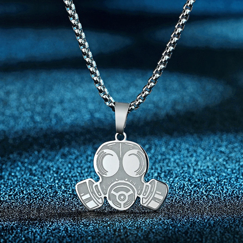 Todorova Stainless Steel Gas Mask Pendant Necklace For Women Men Punk Viking Medallion Neck Chain Charm Trendy Jewelry Gift