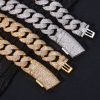 Iced Out Cuban Chain Necklace Stainless Steel 22MM