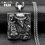 Raven Skull Silver Pendant Grim Reaper Plague