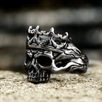 Black Iron Cross Pattern Ring — Stainless Steel