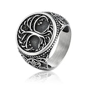 Viking Tree Of Life Ring 316L Stainless Steel Distressed Grey Norse Mythology Symbol Retro Hip Hop Men Hand Jewelry For Male Hot