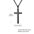 Vnox Gold Black Silver Color Cross Pendant Necklace for Men Women, Stainless Steel Cuban Link Chain, Cross Collar Gift for Him