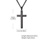 Vnox Gold Black Silver Color Cross Pendant Necklace for Men Women, Stainless Steel Cuban Link Chain, Cross Collar Gift for Him