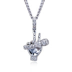 Iced Out Microphone Pendant — 925 Silver