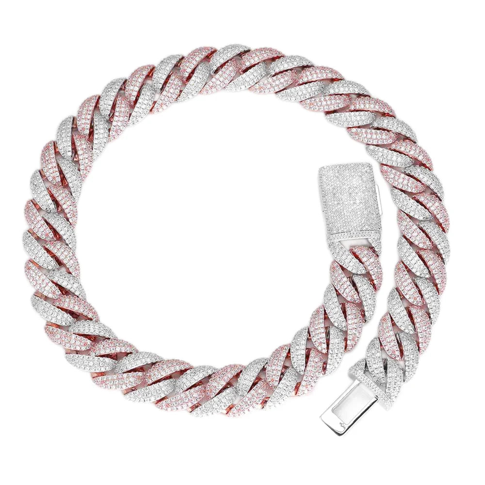 Rose Gold Cuban Chain Necklace Iced Out 22MM