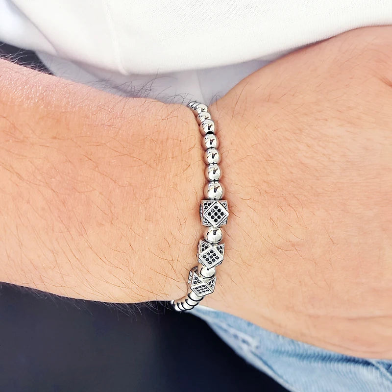 Luxury Roal Rafa Man Bracelet For Women Stainless Steel Beaded Hand Jewelry Couple Gift