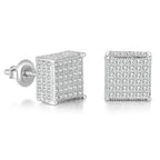 Gold Color Earrings For Men Women Punk Silver Color Square Cubic Zirconia Earings Sparkling Jewelry Gift For Male