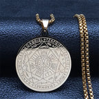 Seven Archangels Amulet Stainless Steel Necklaces Men Seal of Salomon Talisman Christian Protection Jewelry collar