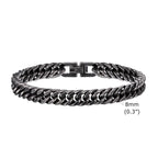 Vintage Men's Chunky Chain Bracelets,8/10/12mm Retro Grey Stainless Steel Cuban Chain Wristband,Rock Punk Classic