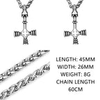 Retro Simple Nordic Viking Wolf Cross Amulet 316L Stainless Steel Pendant Necklace Jewelry Gift