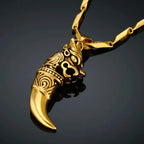 Dragon Wolf Tooth Pendant Necklace — Gold
